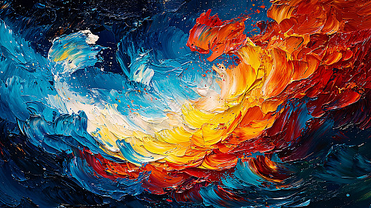 抽象油画插画图片下载-正版图片700258535-摄图网