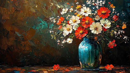 油画花卉静物插画图片下载-正版图片700489053-摄图网
