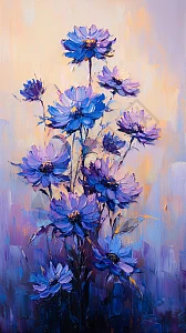 紫色花卉油画插画图片下载-正版图片700685242-摄图网