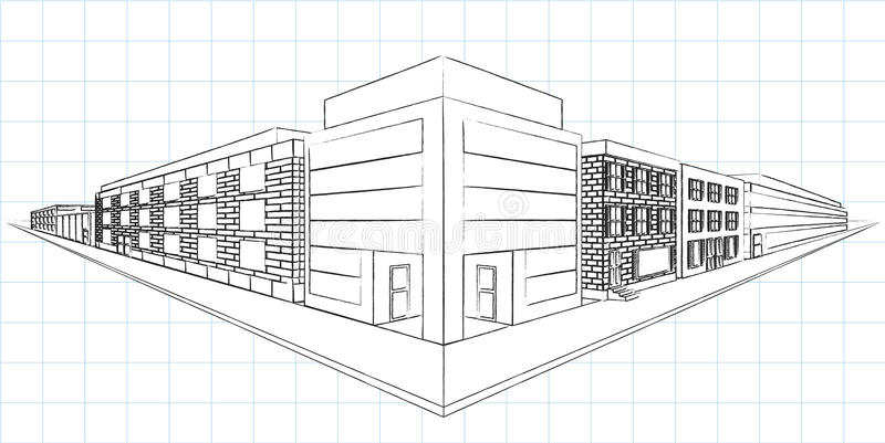 素描画2点 素描两点透视插画-正版商用图片0kb6x4-摄图新视界