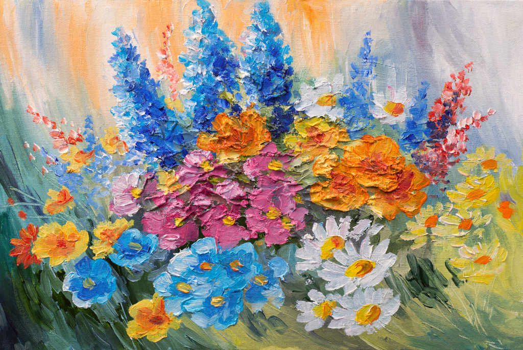 油彩画 花 KYOさんのアジサイの油彩画 F6