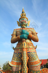 曼谷泰国寺庙大殿守护神(泰)高清图片下载-正版图片320420487-摄图网