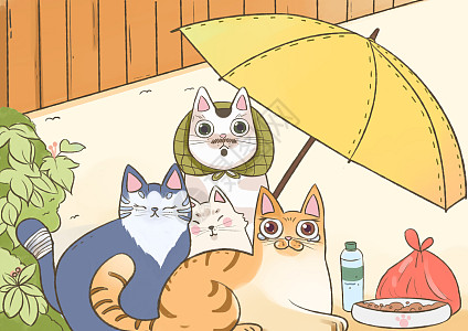 流浪猫插画_流浪猫卡通_流浪猫插图_手绘_板绘_摄图网