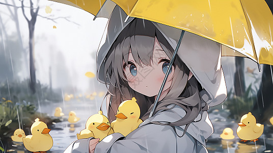 动漫风格撑伞的美少女插图插画图片下载-正版图片600392022-摄图网