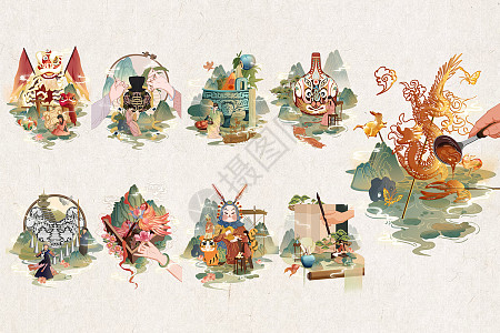 非遗文创合集第三卷插画图片下载-正版图片402551635-摄图网