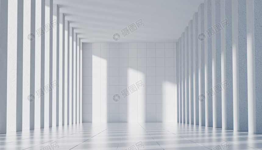 C4D白色建筑空间场景图片素材-正版素材402583541-摄图网
