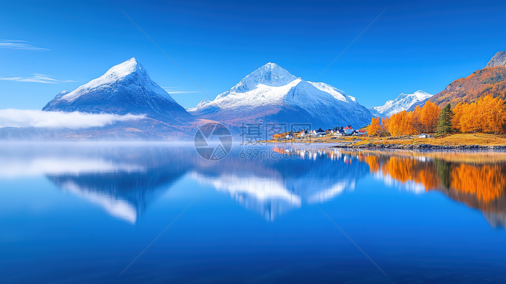 雪山湖畔的风景高清图片下载-正版图片402700333-摄图网