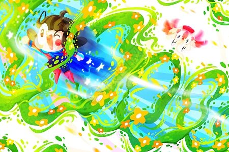 二十四节气之立夏女孩生花背景海报插画图片下载-正版图片402734735-摄图网