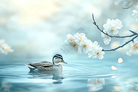 鸭子 花卉图 水鸭图片_水鸭素材_水鸭高清图片_摄图网图片下载