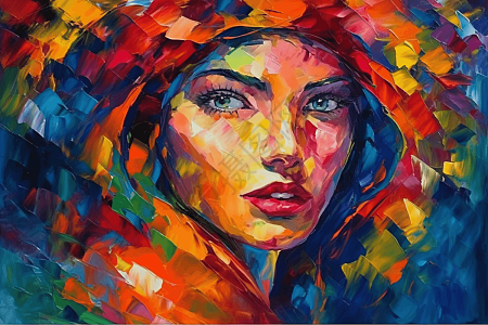 女性抽象油画素材-风格-作品-女性抽象油画图片素材下载