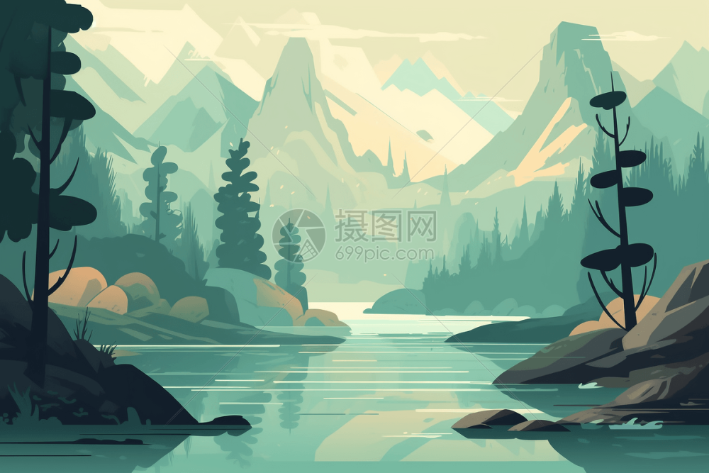 肉質画　風景画 大自然的风景插画图片下载-正版图片600033092-摄图网