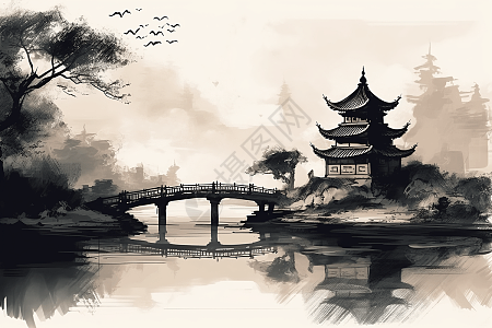 中国风山水水墨画大好素材_中国风山水水墨画大好高清图片素材下载_摄图网