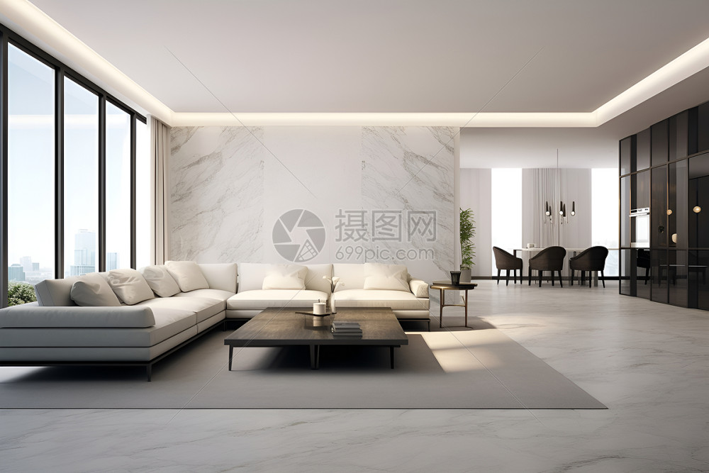 现代豪华沙发的客厅装修高清图片下载-正版图片600886320-摄图网