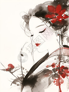美人 画 水墨画 女性 水墨古代美女 水墨古代美女图片 水墨古代美女图片素材