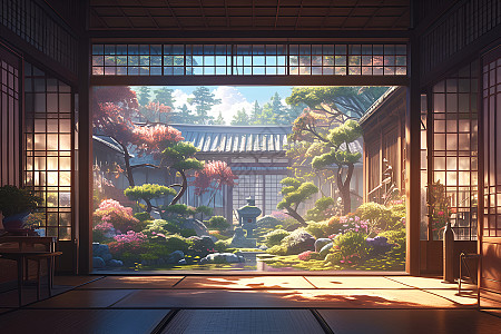 古朴的庭院建筑插画图片下载-正版图片600756652-摄图网