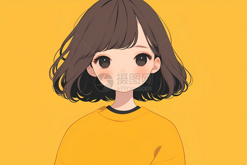 黄衣少女插画图片下载-正版图片601284559-摄图网