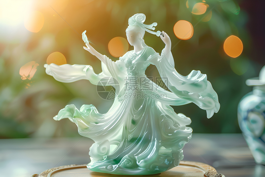 翡翠雕刻的古代舞者高清图片下载-正版图片601410672-摄图网