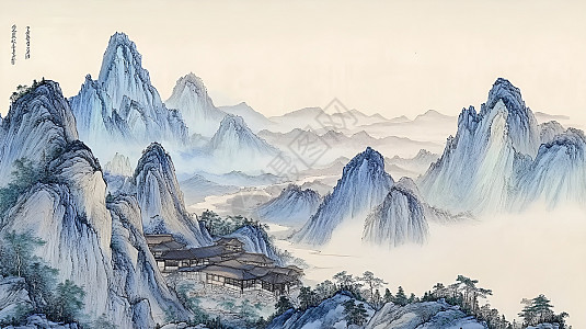中国风山水画插画图片下载-正版图片402439879-摄图网