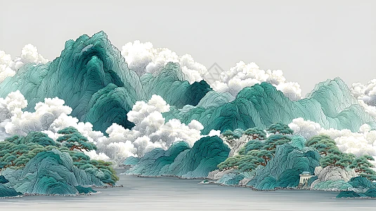 青绿山水图片_青绿山水素材_青绿山水高清图片_摄图网图片下载_第5页