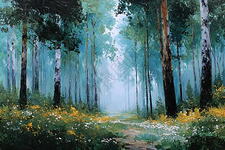 绿色风景油画图片_绿色风景油画素材_绿色风景油画高清图片_摄图网图片