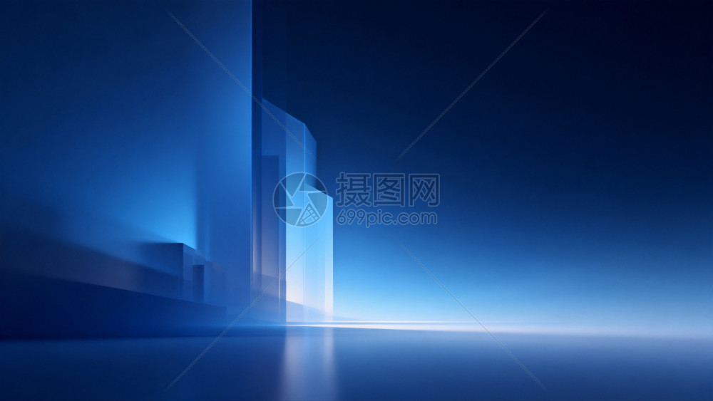 蓝色科技感立体几何图形背景图片素材-正版创意图片604685318-摄图网