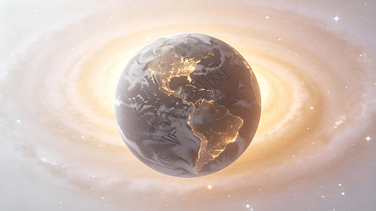 宇宙中被螺旋光晕环绕的地球图片素材-正版创意图片604687807-摄图网
