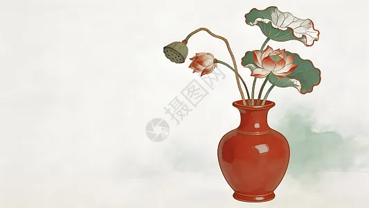 水墨画花瓶图片_水墨画花瓶素材_水墨画花瓶高清图片_摄图网图片下载