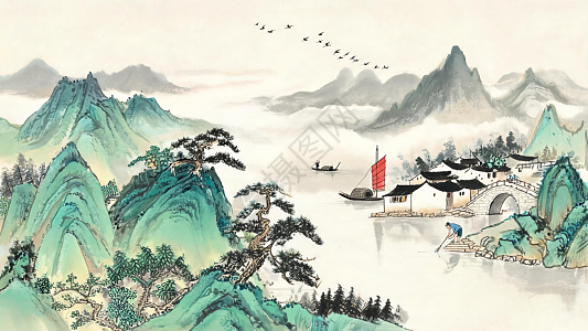 中国山水画图片_中国山水画素材_中国山水画高清图片_摄图网图片下载