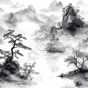 水墨山水图图片_水墨山水图素材_水墨山水图高清图片_摄图网图片下载_第