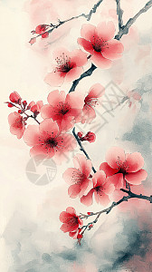 水墨山水樱花图片_水墨山水樱花素材图片大全