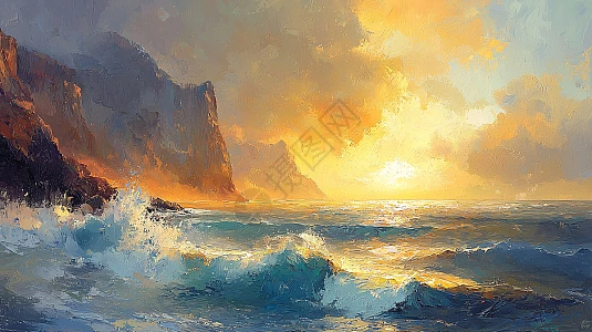 自然风景画油画图片_自然风景画油画素材_自然风景画油画高清图片_摄图