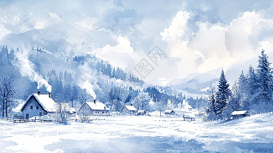 雪地雪景油画图片_雪地雪景油画素材_雪地雪景油画高清图片_摄图网图片下载