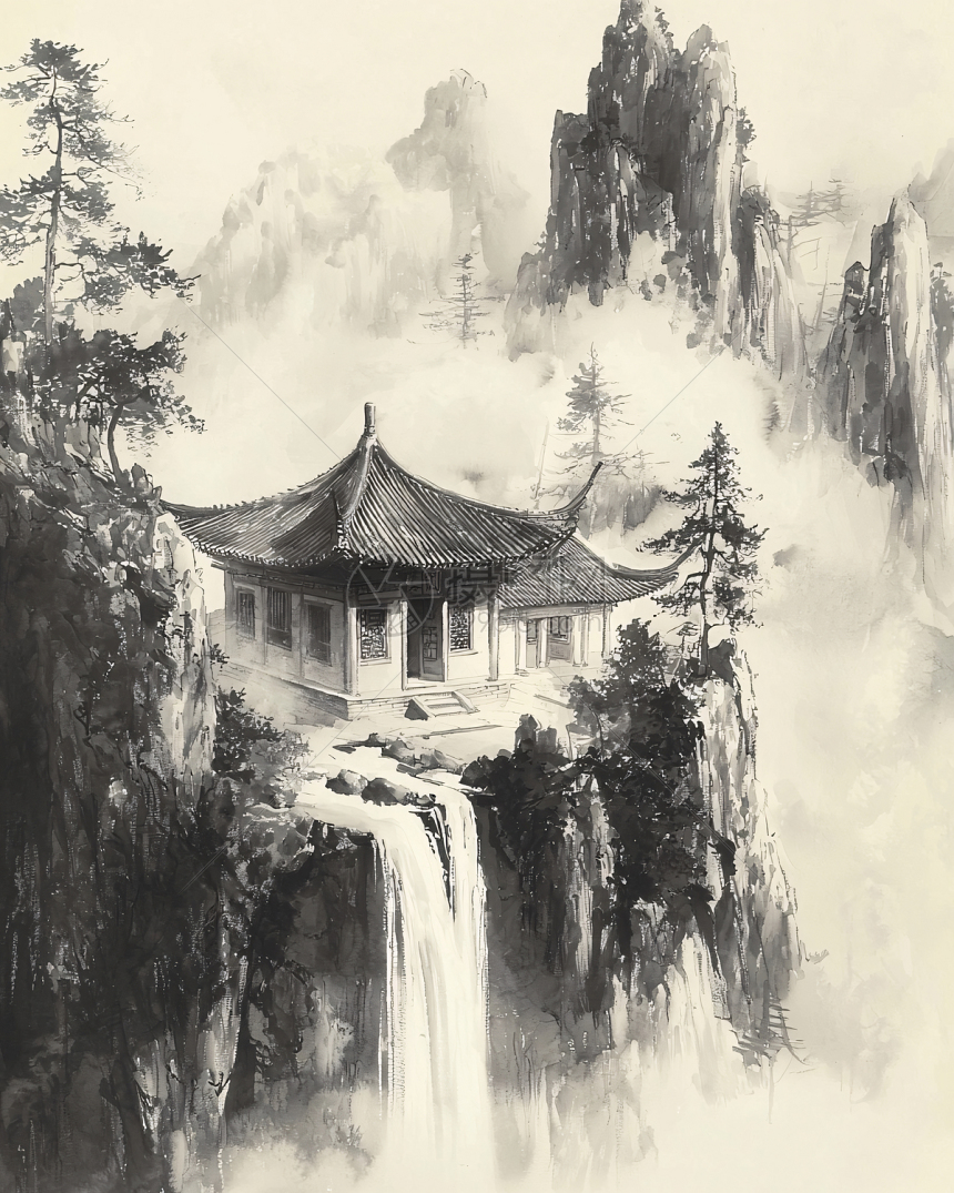 水墨画插画图片下载-正版图片700436633-摄图网