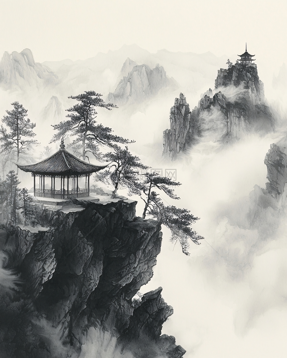 中国水墨画 水墨画插画图片下载-正版图片700437608-摄图网