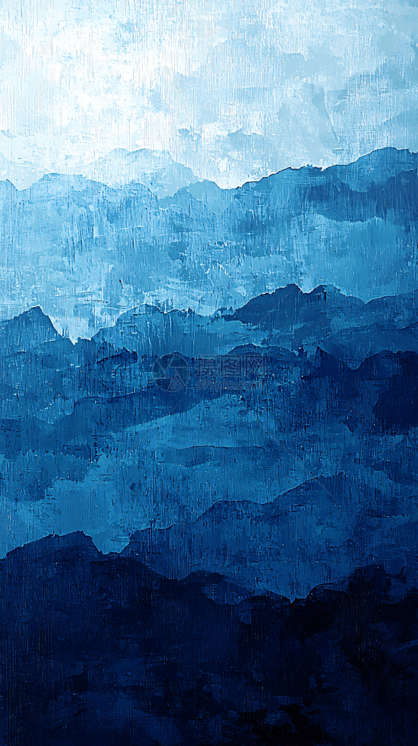 蓝色山脉的抽象油画插画图片下载-正版图片700515398-摄图网
