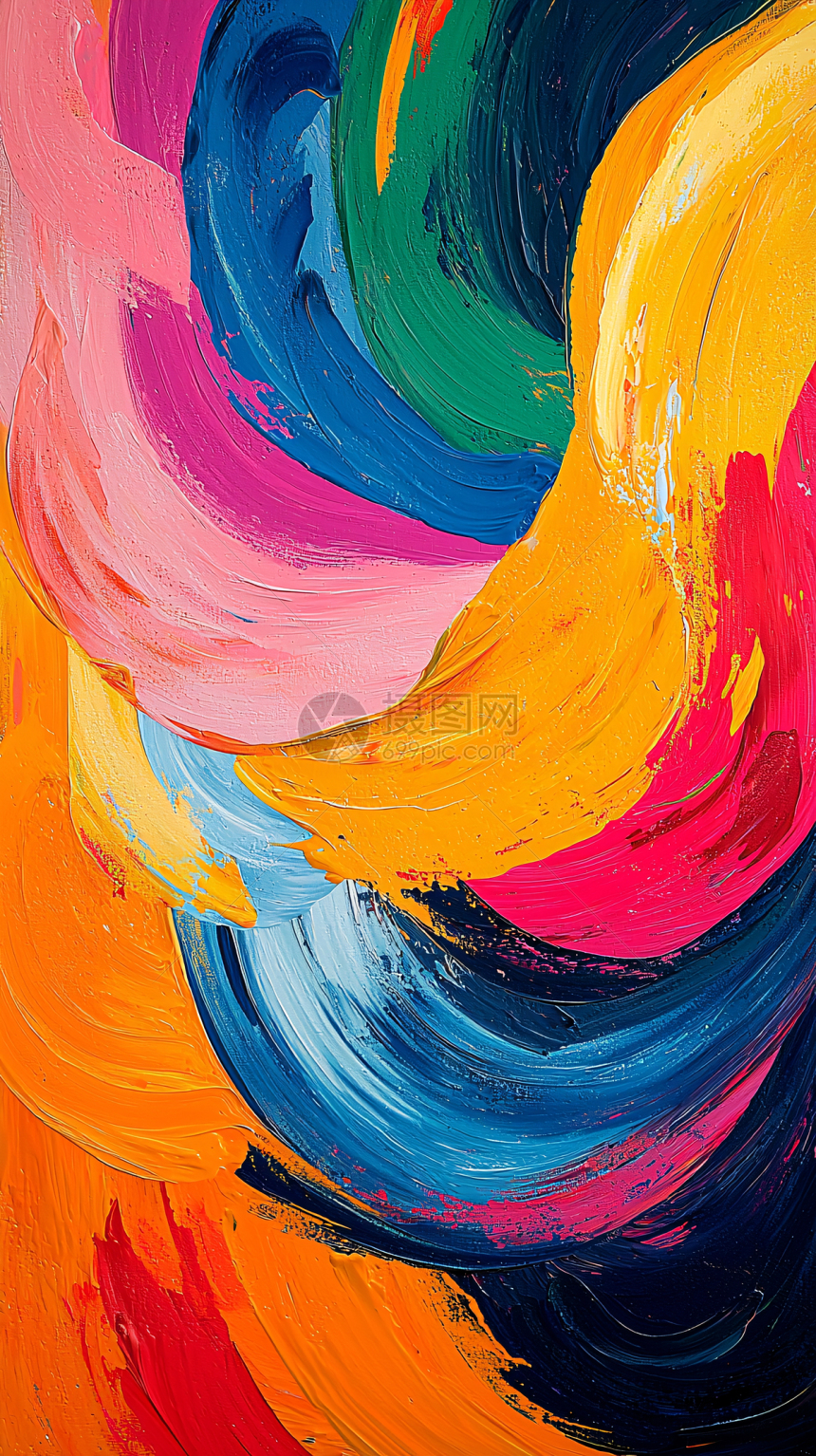 彩色油画笔触插画图片下载-正版图片700524154-摄图网