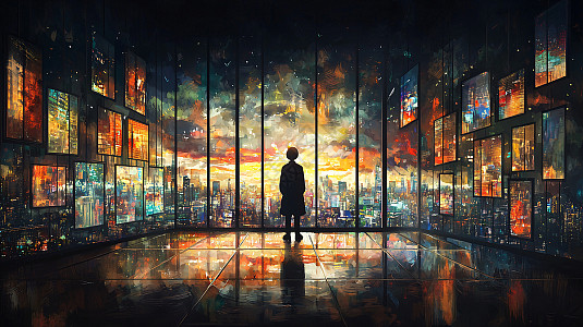 水彩画夜景城市插画图片下载-正版图片700530882-摄图网