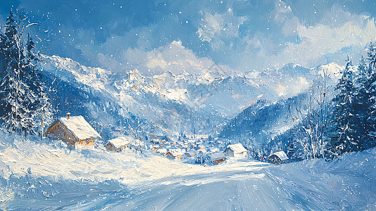 雪景油画图片_雪景油画素材_雪景油画高清图片_摄图网图片下载_第4页