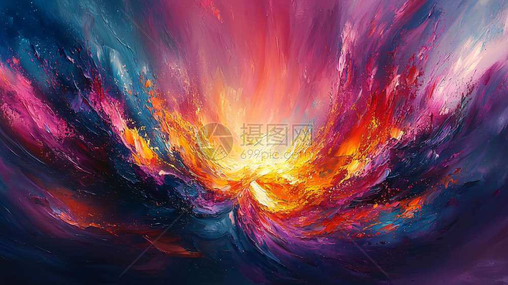色彩斑斓的抽象油画插画图片下载-正版图片700655196-摄图网
