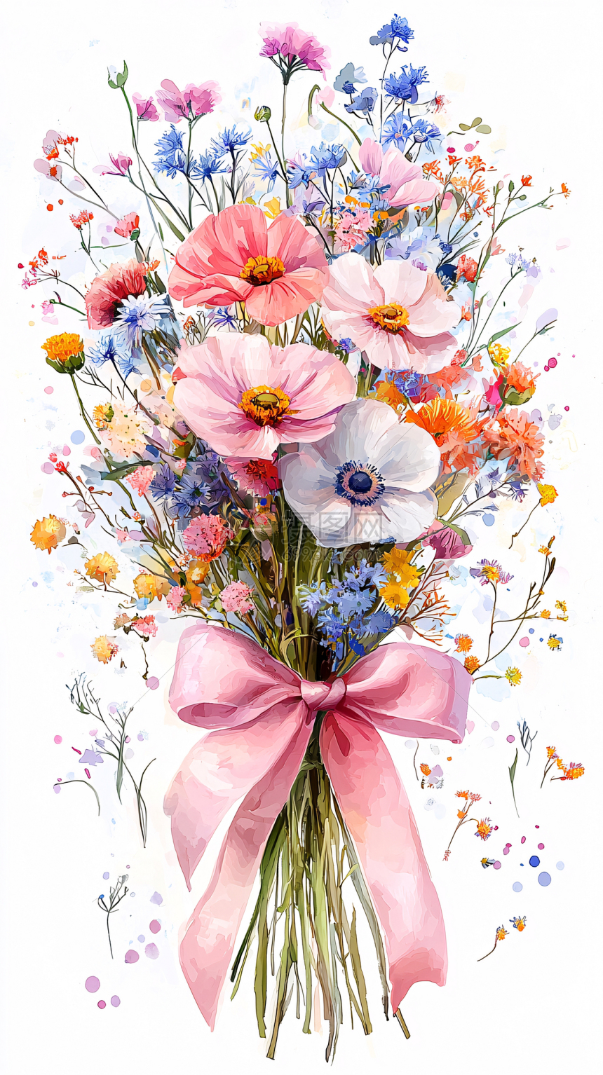 水彩花束插画图片下载-正版图片700665884-摄图网