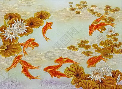 荷塘鱼趣不分层3937X9449像素图片素材-正版创意图片701140637-摄图网