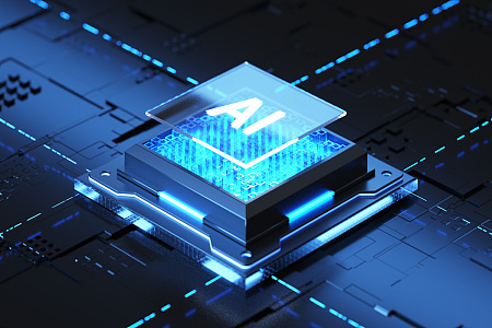 AI科技芯片3D展示场景图片素材-正版素材701122910-摄图网