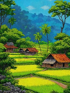 田园风景画图片_田园风景画素材_田园风景画高清图片_摄图网图片下载
