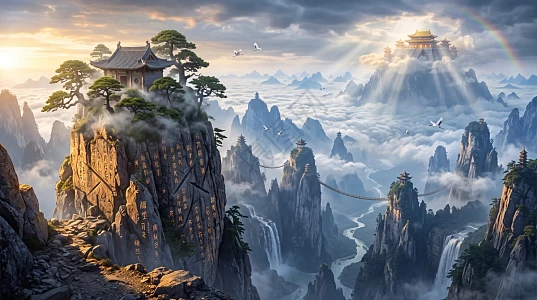 万仙山景区图片_万仙山景区素材_万仙山景区高清图片_摄图网图片下载